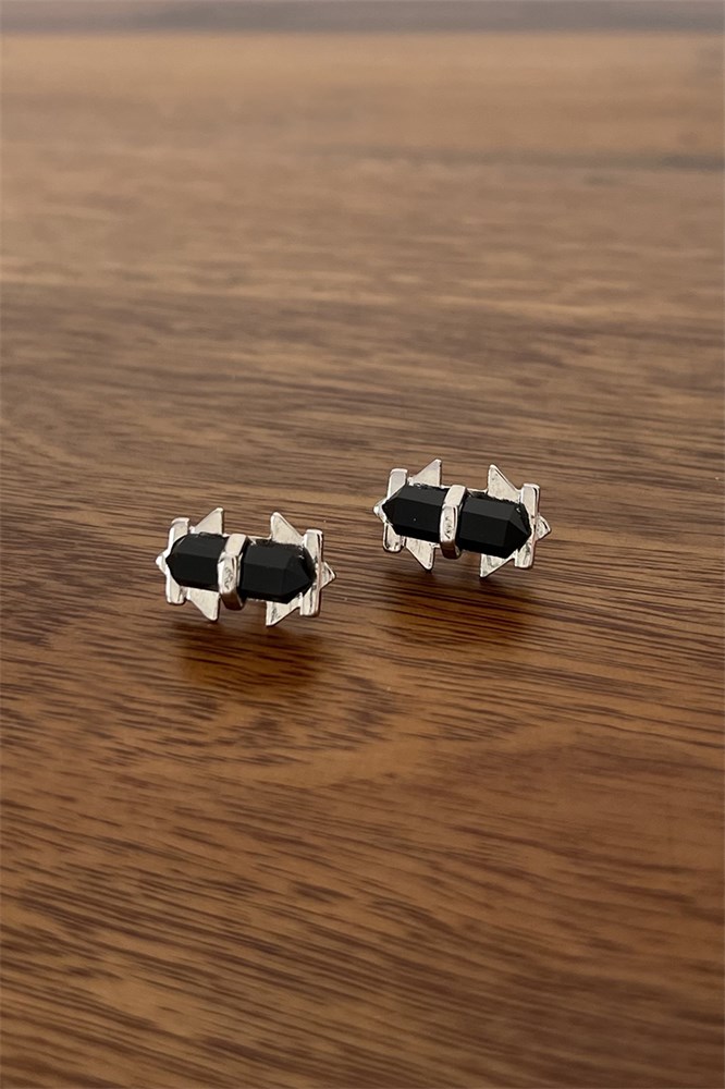 BRINCO PRATEADO GENEVE BLACK MARINA DIAS-944885782