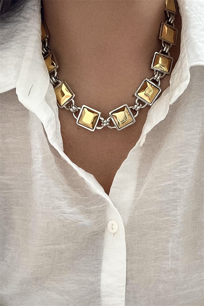 COLAR BICOLOR QUADRADOS DIORA MIX MARINA DIAS-503338091