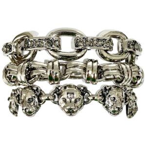 PULSEIRA PRATEADO ELOS PANTERAS IMÃ FEN MARIANA DIAS