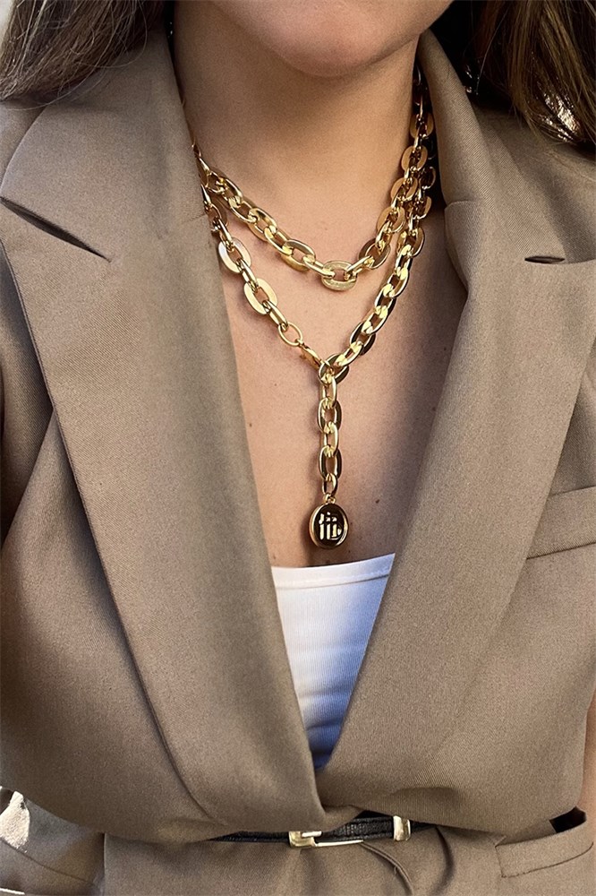 CINTO / COLAR LONGO DOURADO ELOS VELAN GOLD MARIANA DIAS-1452612196