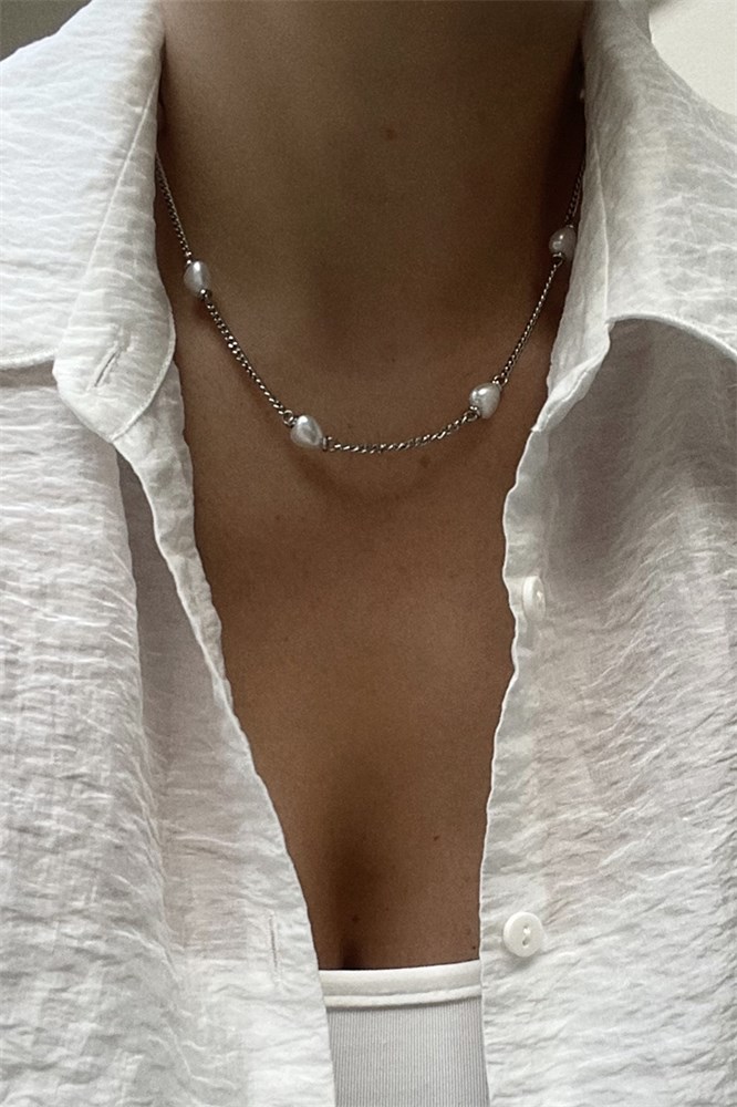 COLAR PRATEADO DAIKI DETALHES PÉROLAS MARIANA DIAS-1116558116