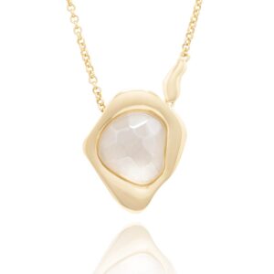 COLAR DOURADO ORGANICO CRISTAL ROCHA PEROLIZADO