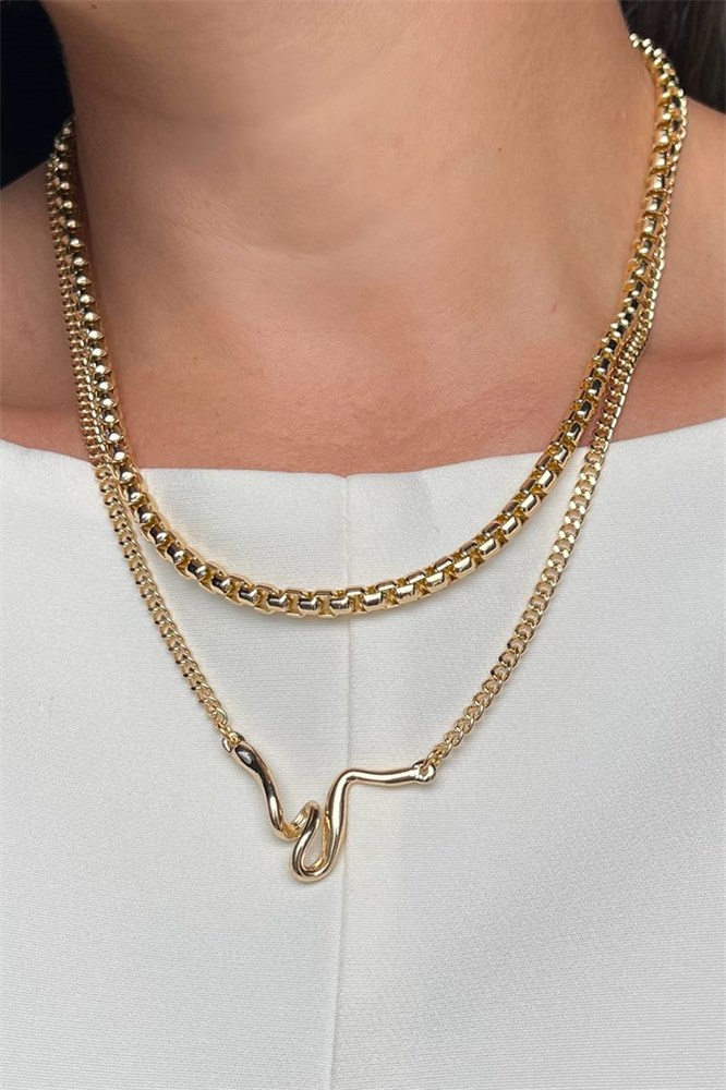 COLAR DOURADO DUPLO ORGANICO ENSE MARINA DIAS-1979785781