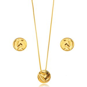 CONJUNTO DOURADO CIRCULO ORGANICO