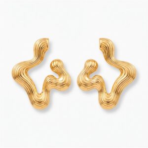 BRINCO DOURADO MAXI ORGANICO VAZADO