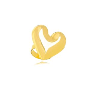 ANEL DOURADO LISO CORACAO GRANDE