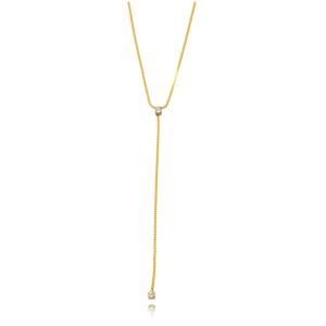 COLAR DOURADO DELICADO GRAVATA PONTO DE LUZ