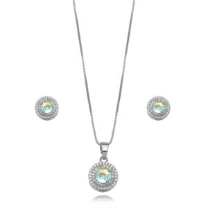 CONJUNTO REDONDO DUPLO CRAVEJADO BRANCO AZUL