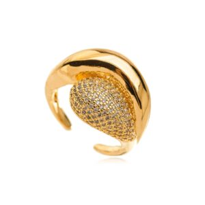 ANEL MICRO ZIRCÔNIA DOURADO REGULÁVEL
