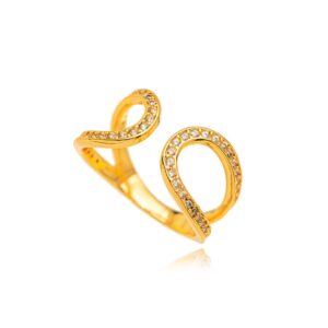 ANEL MICRO ZIRCÔNIA DOURADO