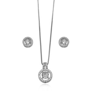 CONJUNTO REDONDO CRAVEJADO BRANCO CRISTAL
