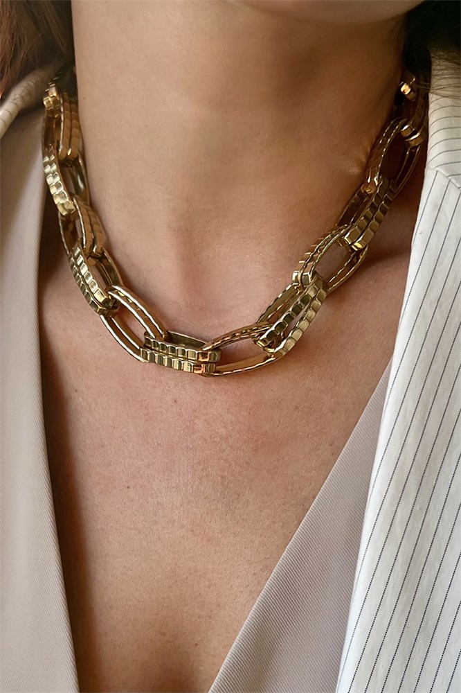 COLAR OURO VINTAGE ELOS DUPLOS ZANIA MARIANA DIAS-630882287