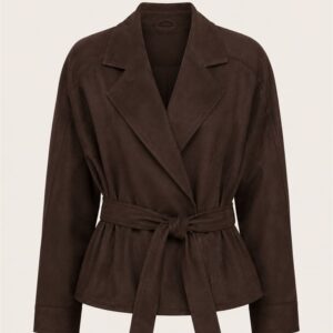 CASACO SUEDE VERONICA DE AMARRAR MARROM M