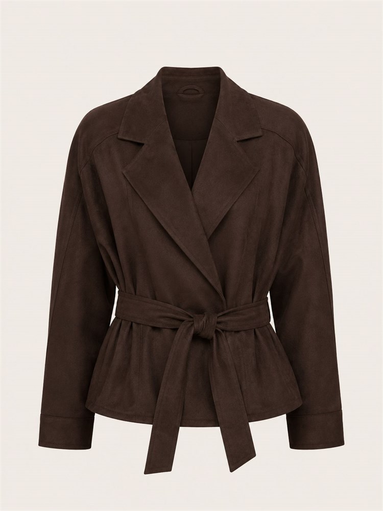 CASACO SUEDE VERONICA DE AMARRAR MARROM P-2097080652